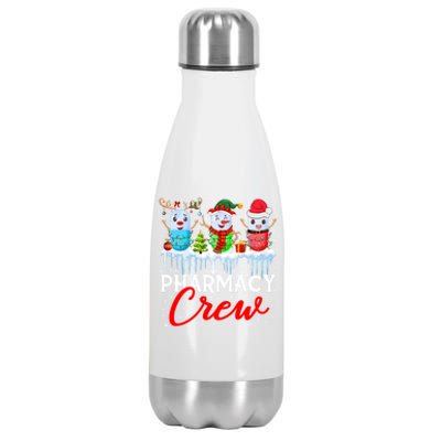 Pharmacy Crew Cute Xmas Lights Santa Reindeer Elf Pharmacist Great Gift Stainless Steel Insulated Water Bottle