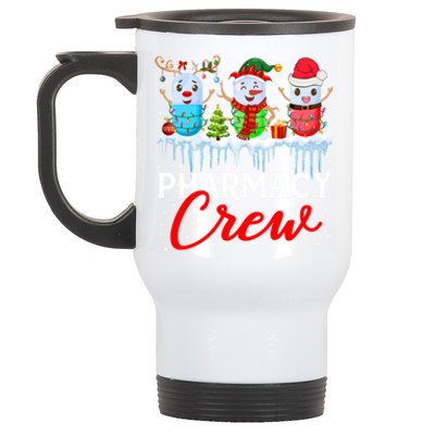 Pharmacy Crew Cute Xmas Lights Santa Reindeer Elf Pharmacist Great Gift Stainless Steel Travel Mug