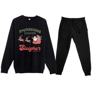 Professional Cancer Cancer Sleigher Oncology Nurse Christmas Funny Gift Premium Crewneck Sweatsuit Set