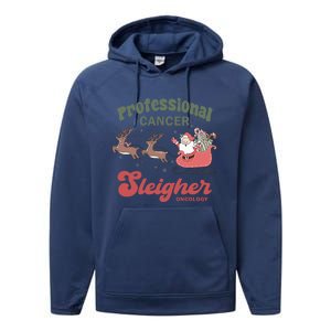 Professional Cancer Cancer Sleigher Oncology Nurse Christmas Funny Gift Performance Fleece Hoodie