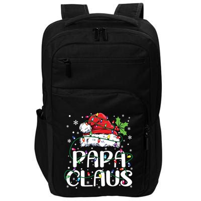 Papa Claus Christmas Lights Pajama Family Matching Impact Tech Backpack