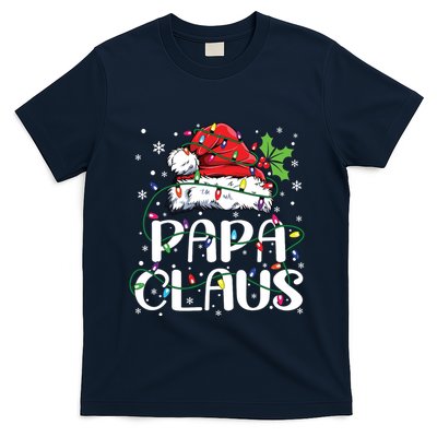 Papa Claus Christmas Lights Pajama Family Matching T-Shirt