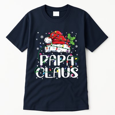 Papa Claus Christmas Lights Pajama Family Matching Tall T-Shirt