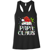 Papa Claus Christmas Lights Pajama Family Matching Women's Racerback Tank