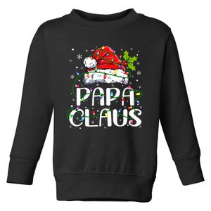 Papa Claus Christmas Lights Pajama Family Matching Toddler Sweatshirt