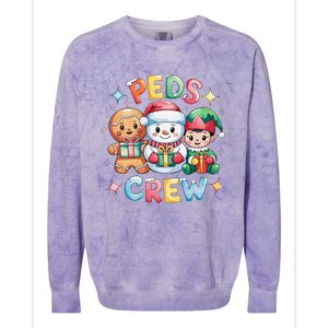 Peds Crew Christmas Pediatric Nurse Xmas Nursing Aide Group Colorblast Crewneck Sweatshirt