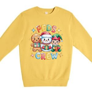 Peds Crew Christmas Pediatric Nurse Xmas Nursing Aide Group Premium Crewneck Sweatshirt