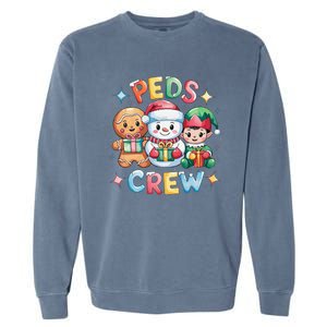 Peds Crew Christmas Pediatric Nurse Xmas Nursing Aide Group Garment-Dyed Sweatshirt