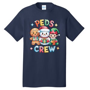 Peds Crew Christmas Pediatric Nurse Xmas Nursing Aide Group Tall T-Shirt