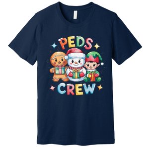 Peds Crew Christmas Pediatric Nurse Xmas Nursing Aide Group Premium T-Shirt