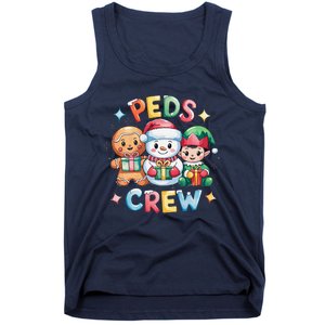 Peds Crew Christmas Pediatric Nurse Xmas Nursing Aide Group Tank Top