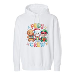 Peds Crew Christmas Pediatric Nurse Xmas Nursing Aide Group Garment-Dyed Fleece Hoodie