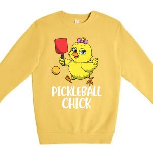 Pickleball Chick Cute Gift Premium Crewneck Sweatshirt