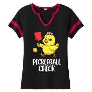 Pickleball Chick Cute Gift Ladies Halftime Notch Neck Tee