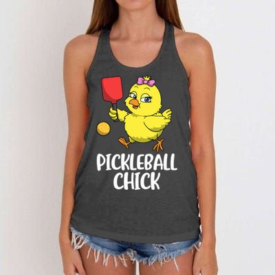 Pickleball Chick Cute Gift Women's Knotted Racerback Tank