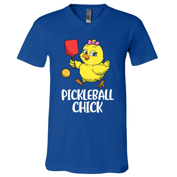 Pickleball Chick Cute Gift V-Neck T-Shirt