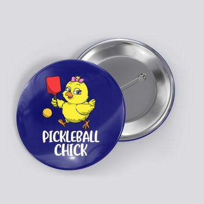 Pickleball Chick Cute Gift Button