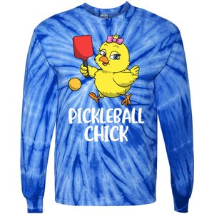 Pickleball Chick Cute Gift Tie-Dye Long Sleeve Shirt