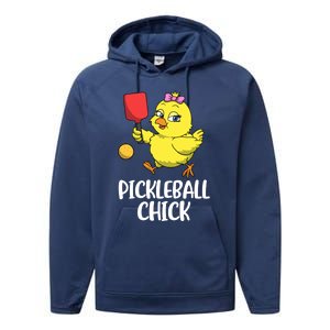 Pickleball Chick Cute Gift Performance Fleece Hoodie