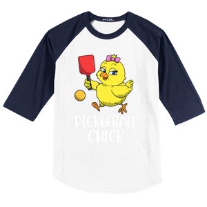 Pickleball Chick Cute Gift Baseball Sleeve Shirt