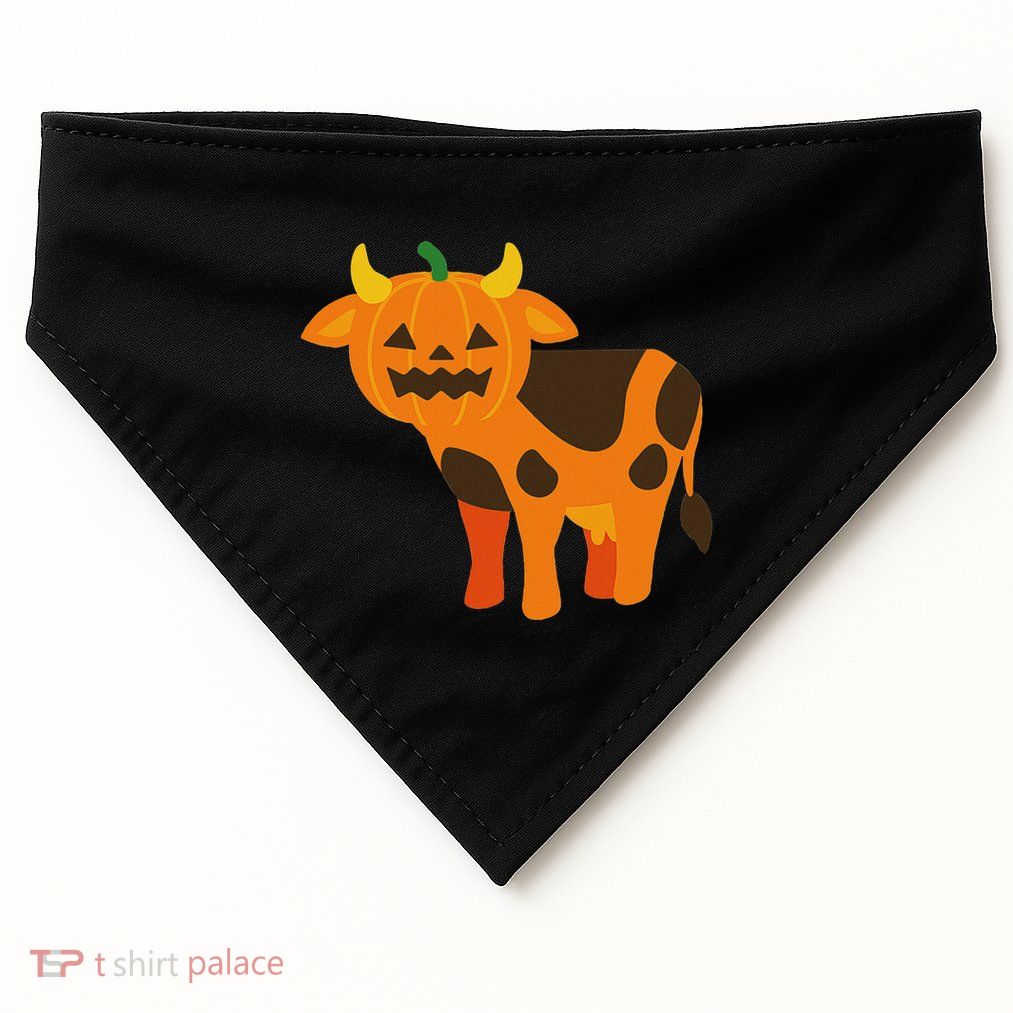 Pumpkin Cow Cute Farm Animal Design USA-Made Doggie Bandana