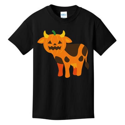 Pumpkin Cow Cute Farm Animal Design Kids T-Shirt