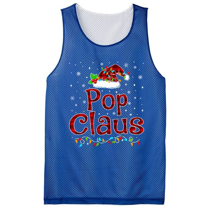 Pop Claus Christmas Pajama Matching Family Xmas Lights Gift Mesh Reversible Basketball Jersey Tank