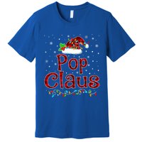 Pop Claus Christmas Pajama Matching Family Xmas Lights Gift Premium T-Shirt