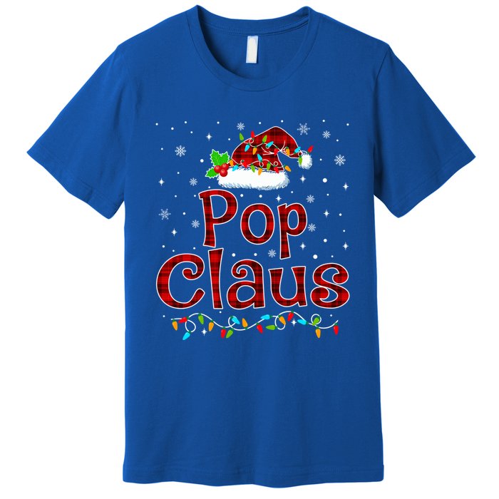 Pop Claus Christmas Pajama Matching Family Xmas Lights Gift Premium T-Shirt