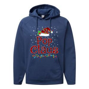 Pop Claus Christmas Pajama Matching Family Xmas Lights Gift Performance Fleece Hoodie