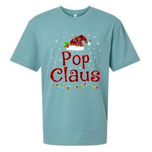 Pop Claus Christmas Pajama Matching Family Xmas Lights Gift Sueded Cloud Jersey T-Shirt