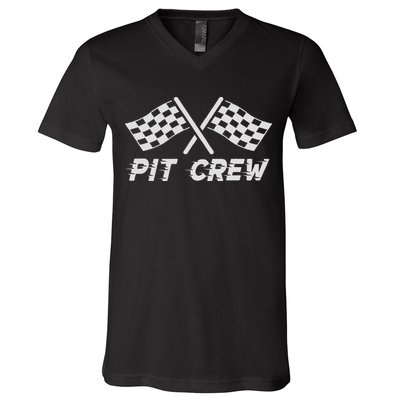 Pit Crew Costume For Race Car Parties V-Neck T-Shirt