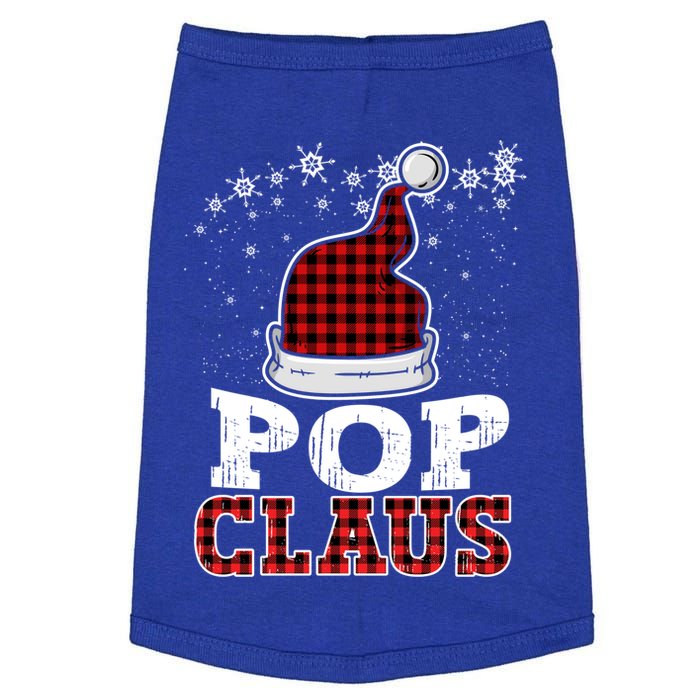 Pop Claus Christmas Santa Hat Buffalo Plaid Matching Family Cool Gift Doggie Tank