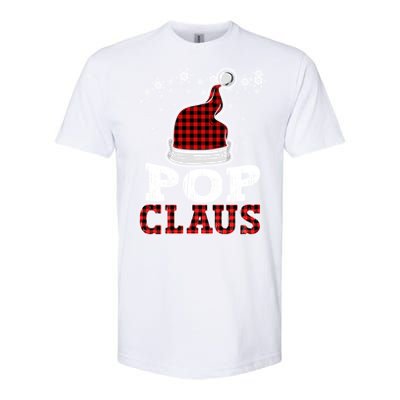 Pop Claus Christmas Santa Hat Buffalo Plaid Matching Family Cool Gift Softstyle CVC T-Shirt