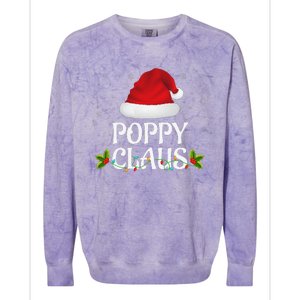 Poppy Claus Christmas Lights Santa Pajama Family Matching Colorblast Crewneck Sweatshirt