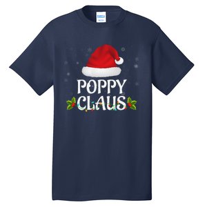 Poppy Claus Christmas Lights Santa Pajama Family Matching Tall T-Shirt