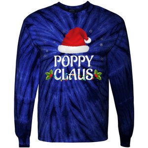 Poppy Claus Christmas Lights Santa Pajama Family Matching Tie-Dye Long Sleeve Shirt