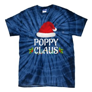 Poppy Claus Christmas Lights Santa Pajama Family Matching Tie-Dye T-Shirt