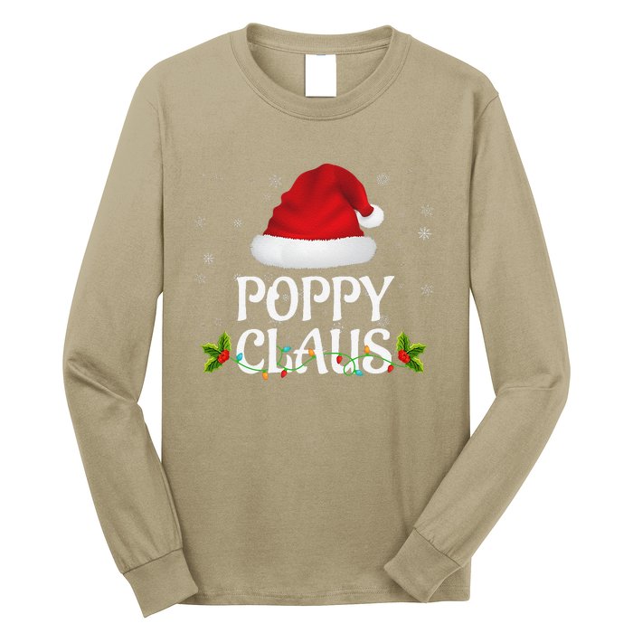 Poppy Claus Christmas Lights Santa Pajama Family Matching Long Sleeve Shirt