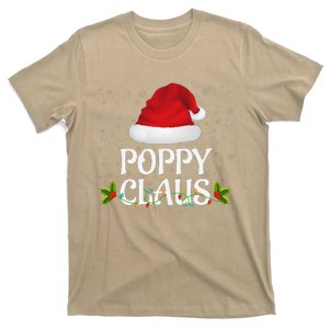 Poppy Claus Christmas Lights Santa Pajama Family Matching T-Shirt