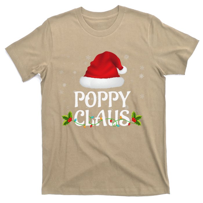 Poppy Claus Christmas Lights Santa Pajama Family Matching T-Shirt