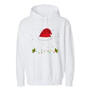 Poppy Claus Christmas Lights Santa Pajama Family Matching Garment-Dyed Fleece Hoodie