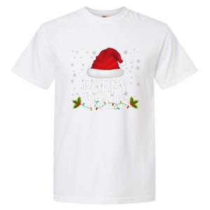 Poppy Claus Christmas Lights Santa Pajama Family Matching Garment-Dyed Heavyweight T-Shirt