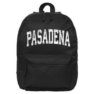 Pasadena California CA Vintage Athletic Sports 16 in Basic Backpack