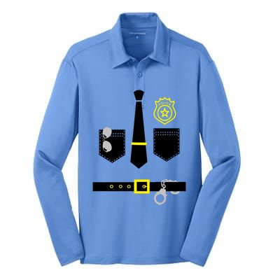 Police Costume Cool Gift Halloween Policeman Uniform Cool Gift Silk Touch Performance Long Sleeve Polo