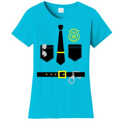 Police Costume Cool Gift Halloween Policeman Uniform Cool Gift Women's T-Shirt