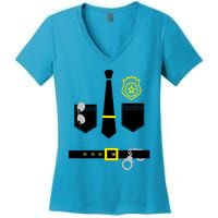 Police Costume Cool Gift Halloween Policeman Uniform Cool Gift Women's V-Neck T-Shirt