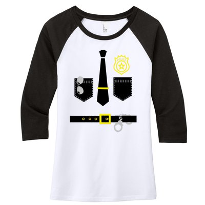 Police Costume Cool Gift Halloween Policeman Uniform Cool Gift Women's Tri-Blend 3/4-Sleeve Raglan Shirt