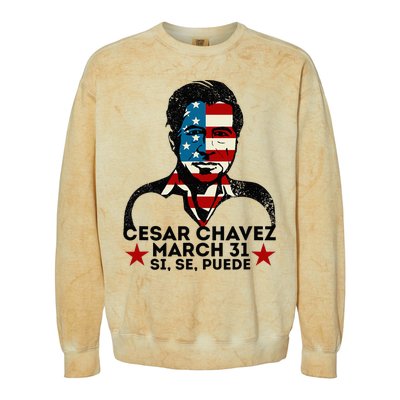 Pride Cesar Chavez Day Celebration Colorblast Crewneck Sweatshirt