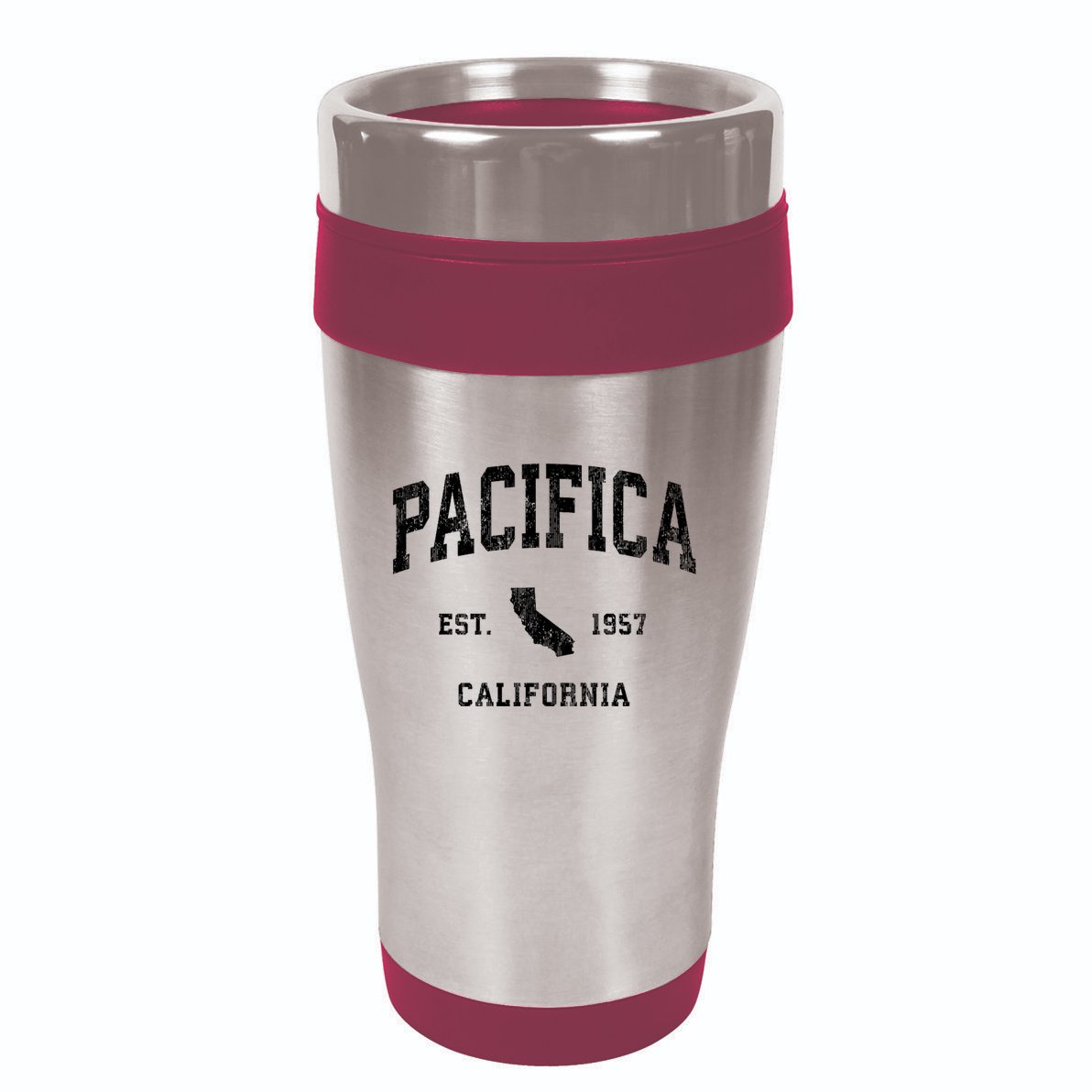 Pacifica California Ca Vintage Athletic Sports 16oz Travel Tumbler
